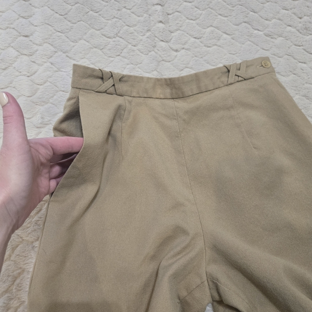 Talbots Tan Italian Fabric Vintage Wool Lined Pants, Size 6 - Picture 9 of 9